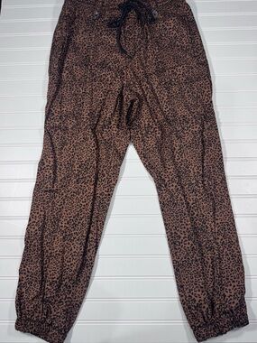Knox Rose Brown Leopard Print Jogger Pants